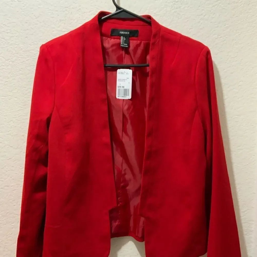 Forever 21 red blazer career jacket ravishing red NWT